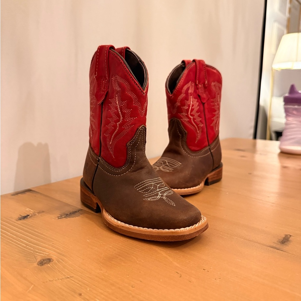 Kids Cowboy Boots - Red and Brown